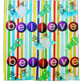 Kerst douche gordijn, geloof sneeuwman douchegordijn (Voorkant)