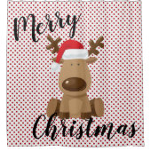 Kerst Douche Gordijn Rendier Polka Dot Polkad (Voorkant)