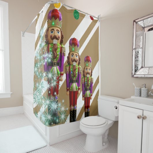 Kerst douche gordijn, soldaat douchegordijn (In situ)