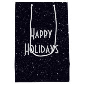 Kerst downhill skiër in het maanlicht medium cadeauzakje (Achterkant)