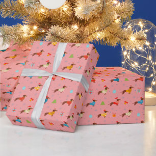 Kerst Dox in Winter Gebreide Truien Cadeaupapier