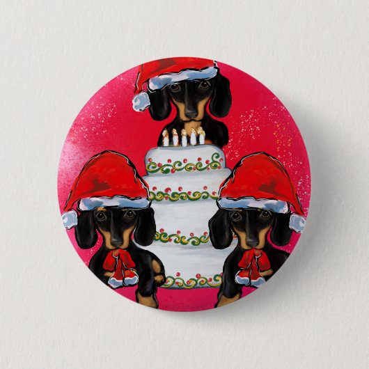 Kerst Doxies Ronde Button 5,7 Cm (Voorkant)