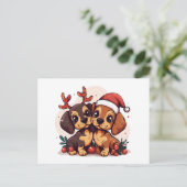 Kerst Doxter Honden Feestdagenkaart (Staand voorkant)
