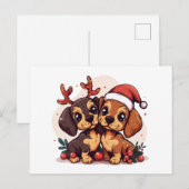 Kerst Doxter Honden Feestdagenkaart (Voorkant / Achterkant)
