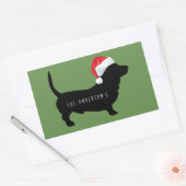 Kerst Doxter Santa Hoed Monogram Rechthoekige Sticker (Envelop)