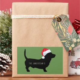 Kerst Doxter Santa Hoed Monogram Rechthoekige Sticker