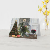 Kerst Draak Boom Schouwscene Kaart (Gele Bloem)