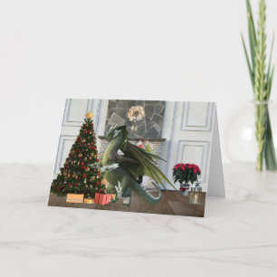 Kerst Draak Boom Schouwscene Kaart