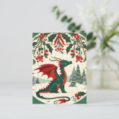 Kerst Draak Briefkaart (Staand voorkant)