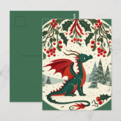 Kerst Draak Briefkaart (Voorkant / Achterkant)