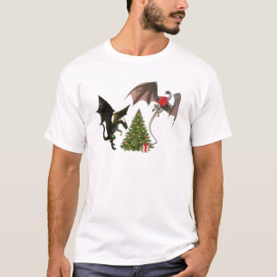 Kerst Draak Mythische Feestdag T-shirt