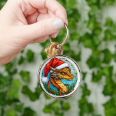Kerst draak sleutelhanger (Hand)