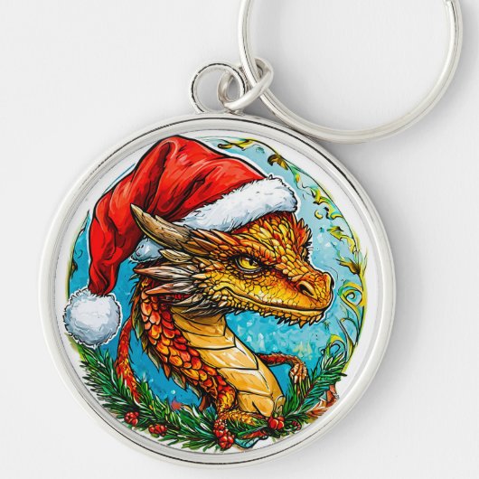 Kerst draak sleutelhanger (Voorkant)