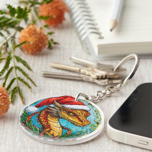 Kerst draak sleutelhanger (Voorkant Rechts)