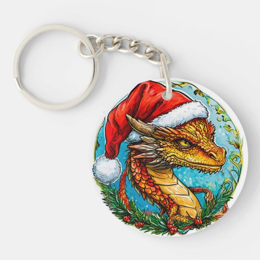 Kerst draak sleutelhanger (Voorkant)