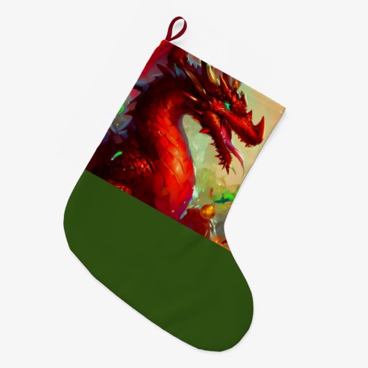 Kerst Dragon 1 Grote Kerstsok (Voorkant (Hangend))