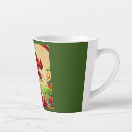 Kerst Dragon 1 Latte Mok (Rechts)