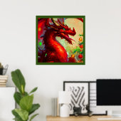 Kerst Dragon 1 Poster (Thuiskantoor)