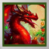 Kerst Dragon 1 Poster (Voorkant)