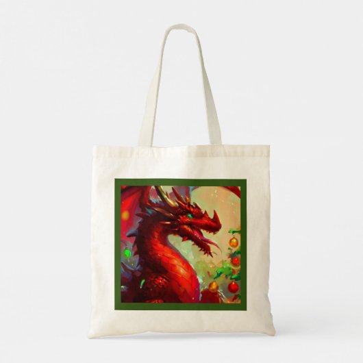 Kerst Dragon 1 Tote Bag (Achterkant)