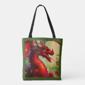 Kerst Dragon 1 Tote Bag (Achterkant)