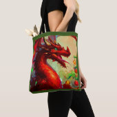 Kerst Dragon 1 Tote Bag (Dichtbij)