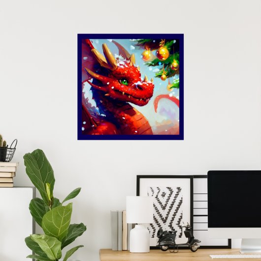 Kerst Dragon 2 Poster (Thuiskantoor)