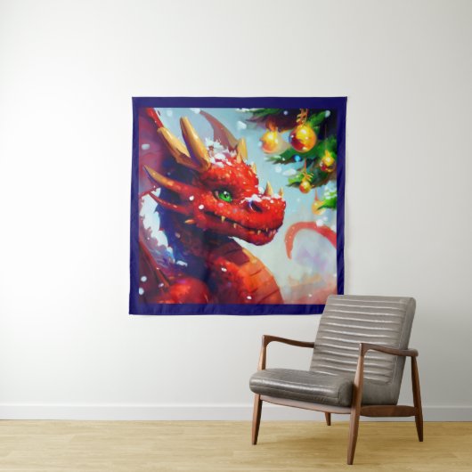 Kerst Dragon 2 Wandkleed (In situ)