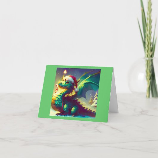Kerst Dragon 3 Feestdagen Kaart (Voorkant)