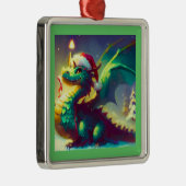 Kerst Dragon 3 Metalen Ornament (Rechts)
