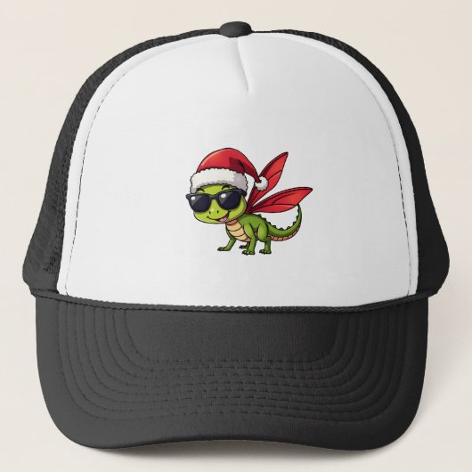 Kerst Dragonfly Kerstman Hoed Grappig Kerst Kinder Trucker Pet (Voorkant)