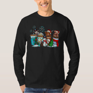 Kerst Drank Dieren Prettig Kerstfeest Koffie T-shirt