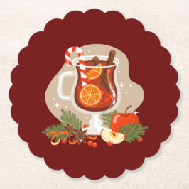 Kerst drank kartonnen onderzetters