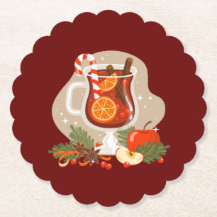 Kerst drank kartonnen onderzetters
