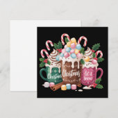 Kerst Dranken Roze Coquette Peperkoek Koffie Feestdagenkaart (Voorkant / Achterkant)