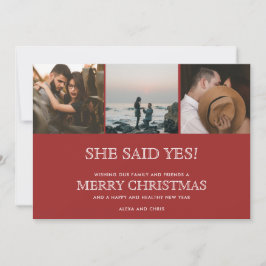 Kerst Drie Foto Verbintenis Aankondiging