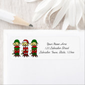 Kerst drie gele lab Puppies Etiket (Insitu)