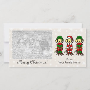 Kerst drie gele lab Puppies Feestdagenkaart