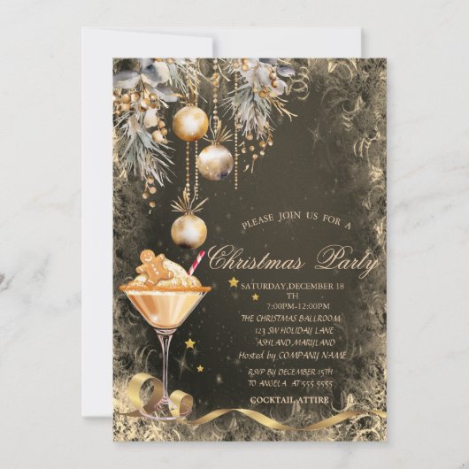 Kerst Drink Ballen van Oude Kerstkrans Koekjes Kaart (Voorkant)