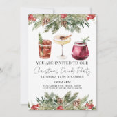 Kerst Drink cocktails feestuitnodiging Kaart (Voorkant)