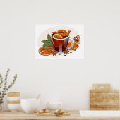 Kerst Drink Kunstwerk met Warme Wijn Poster (Keuken)