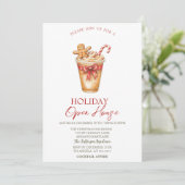 Kerst Drink Peperkoek Kerst Open Huis Kaart (Staand voorkant)