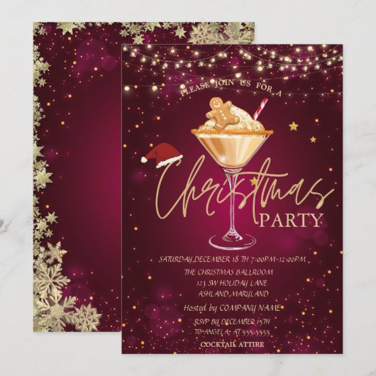 Kerst Drink peperkoek koekje rode kerst Kaart (Voorkant / Achterkant)