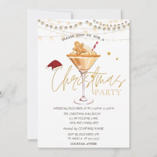 Kerst Drink Pindakaas Koek Sterren Kaart (Voorkant)