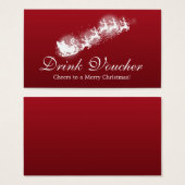 Kerst Drink Voucher Santa Red Visitekaartjes (Voorkant /achterkant)
