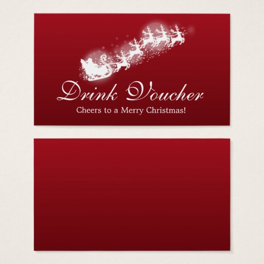Kerst Drink Voucher Santa Red Visitekaartjes (Voorkant /achterkant)