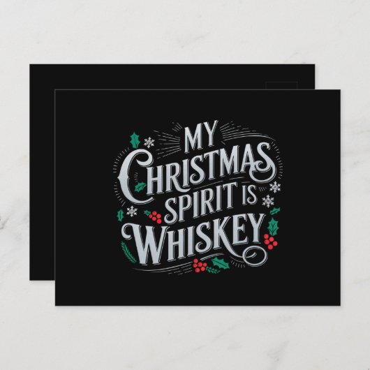 Kerst Drink Whiskey Lovers Drinker Gezegde Briefkaart (Voorkant / Achterkant)