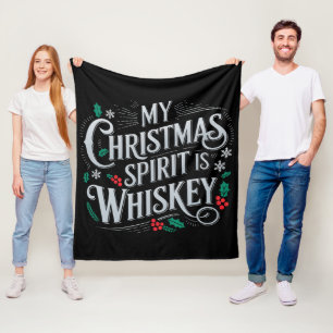 Kerst Drink Whiskey Lovers Drinker Gezegde Fleece Deken
