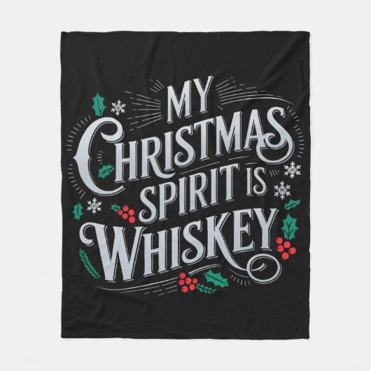 Kerst Drink Whiskey Lovers Drinker Gezegde Fleece Deken (Voorkant)