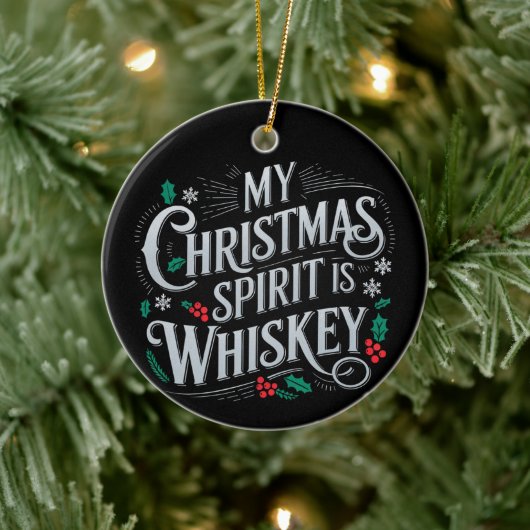 Kerst Drink Whiskey Lovers Drinker Gezegde Keramisch Ornament (Boom)